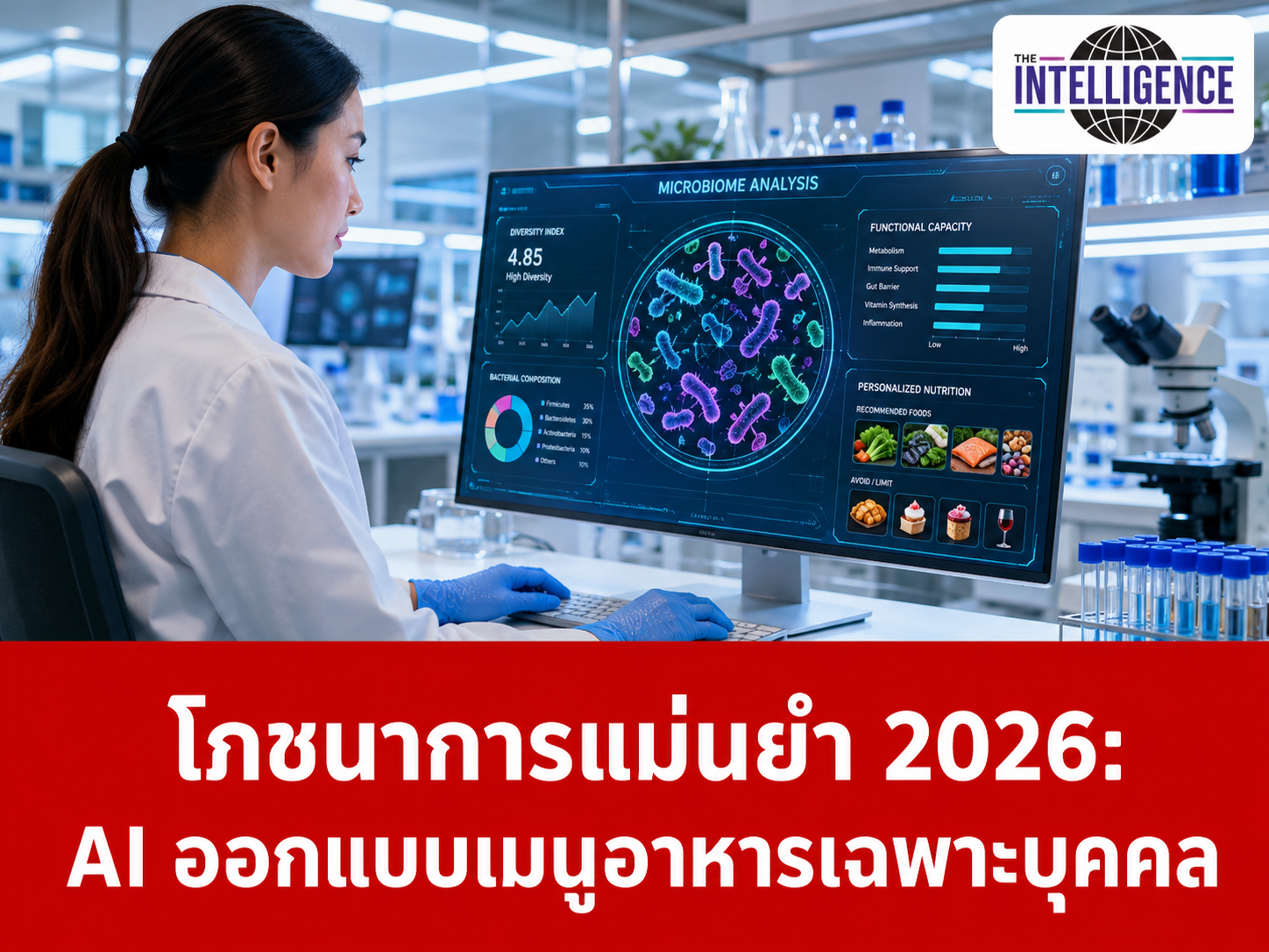 ปฏิวัติโภชนาการแม่นยำปี 2026: AI วิเคราะห์ไมโครไบโอมออกแบบเมนูอาหารเฉพาะบุคคล