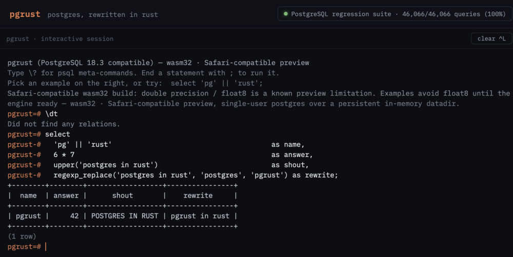 เปิดตัว pgrust นวัตกรรมฐานข้อมูลใหม่ที่เขียนด้วยภาษา Rust รองรับ PostgreSQL เต็มรูปแบบ