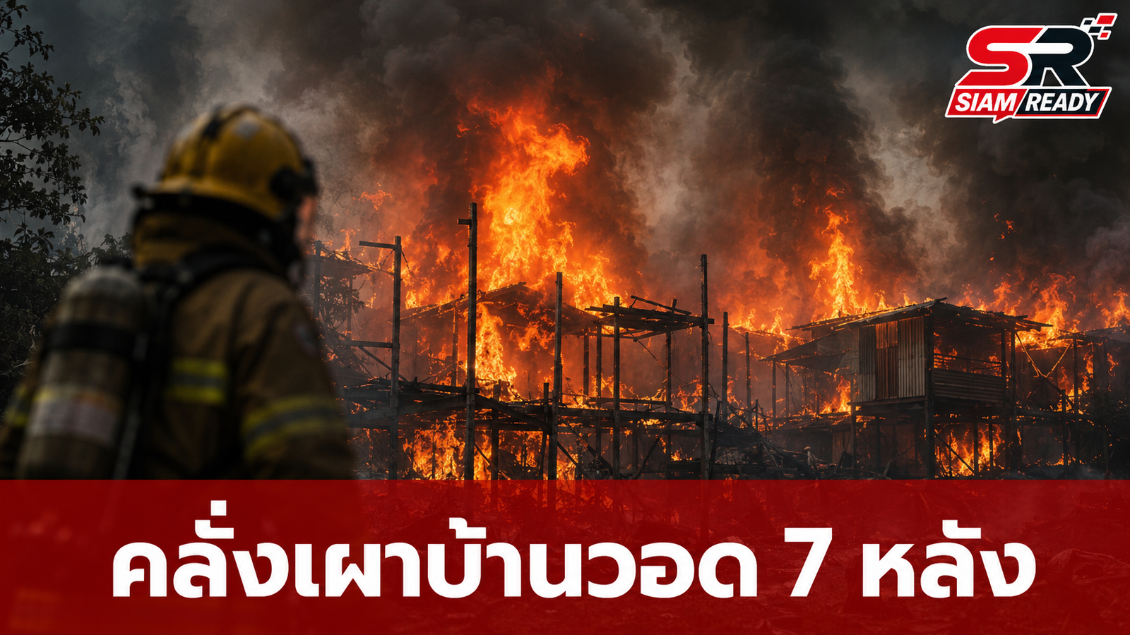 หนุ่มคลั่งเผาบ้านตัวเองลามวอด 7 หลัง เจ็บ 2 ราย ตำรวจเร่งล่าตัว