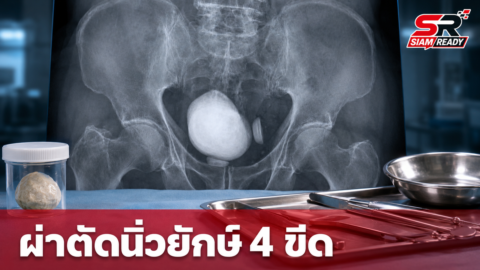 แพทย์ผ่าตัดนิ่วยักษ์หนัก 420 กรัม ออกจากกระเพาะปัสสาวะชายวัย 86 ปี
